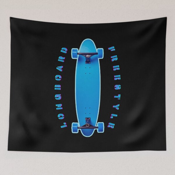 Item preview, The longboard, blue sticker effect graphics, vivid blue designed and sold by silent-violin.