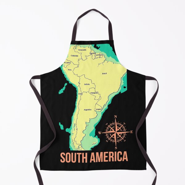 Item preview, South America Stylized Map with Compass, Tourist Souvenir designed and sold by DimDom.