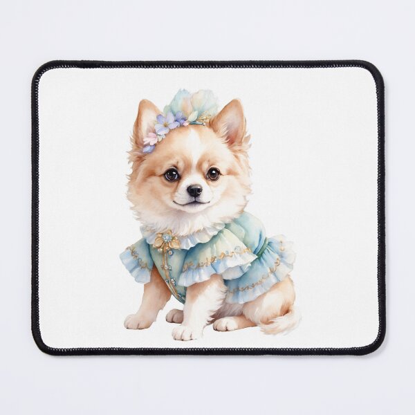 Item preview, Delicate Watercolor Dog in Retro Clothes designed and sold by Victoria Riabov.