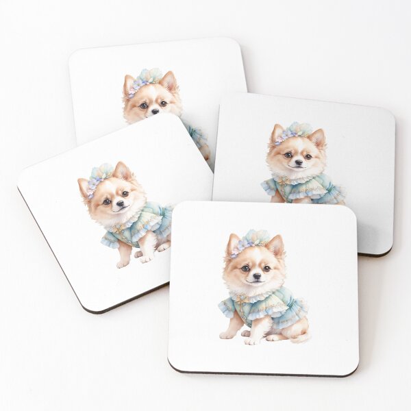 Item preview, Delicate Watercolor Dog in Retro Clothes designed and sold by Victoria Riabov.
