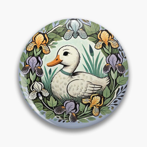 Item preview, White Duck with Irises designed and sold by FrictionMaxxing.