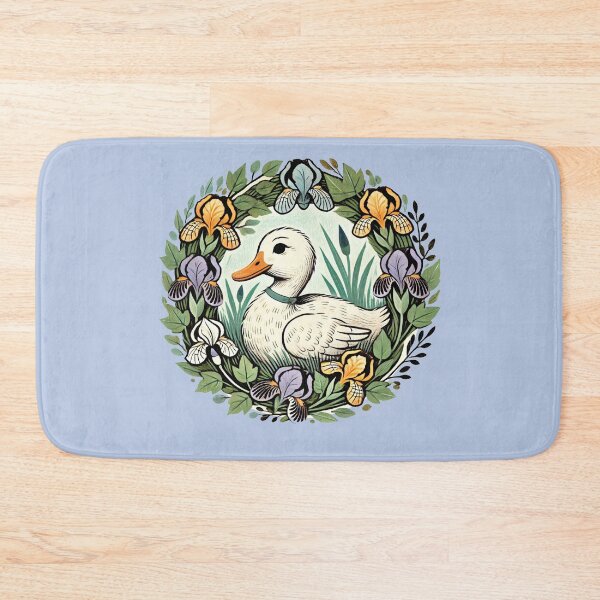 Item preview, White Duck with Irises designed and sold by FrictionMaxxing.