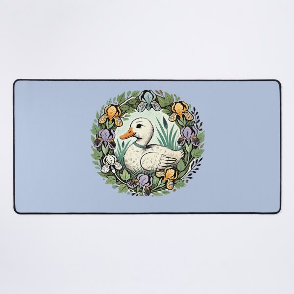 Item preview, White Duck with Irises designed and sold by FrictionMaxxing.
