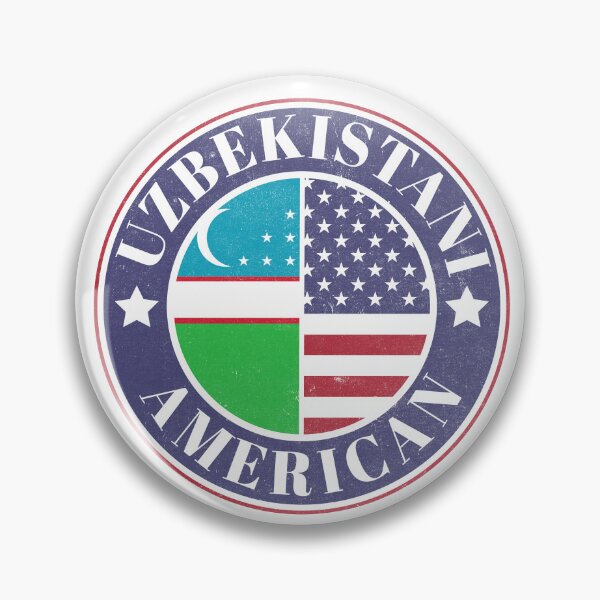 Item preview, Proud Uzbekistani-American Badge - Uzbekistan Flag designed and sold by chrisrivait.