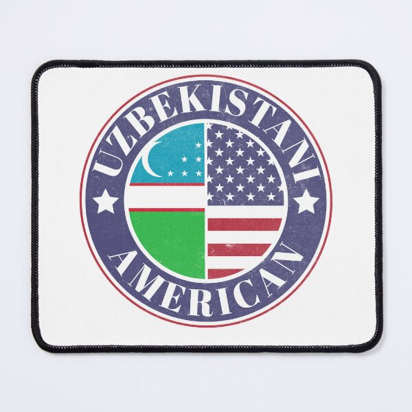 Item preview, Proud Uzbekistani-American Badge - Uzbekistan Flag designed and sold by chrisrivait.