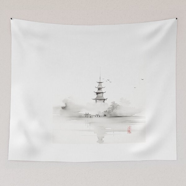 Item preview, Zen Elegance - Peaceful Temple designed and sold by ChillinTurtles.