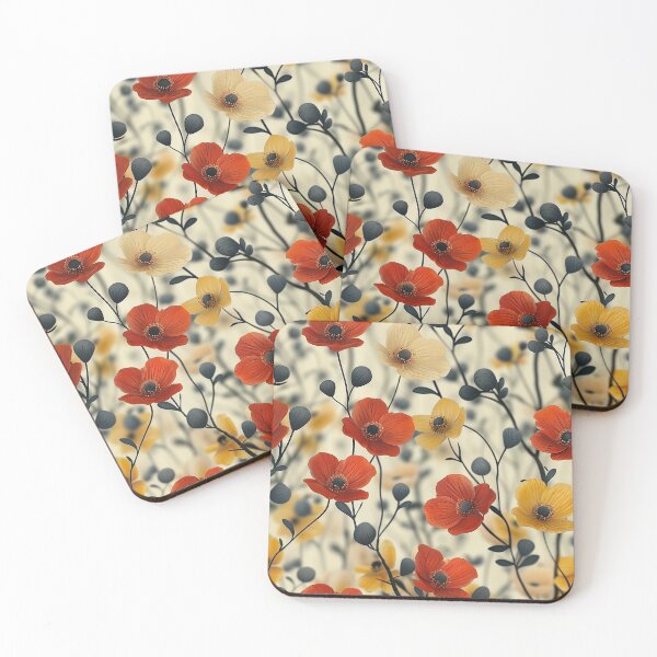 Item preview, Red & Orange Flower Pattern designed and sold by purelypatterns.