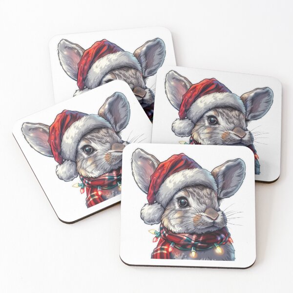 Item preview, Hyper Realistic Rabbit with Christmas Lights, Santa Hat, and Scarf designed and sold by tjnextgen99.