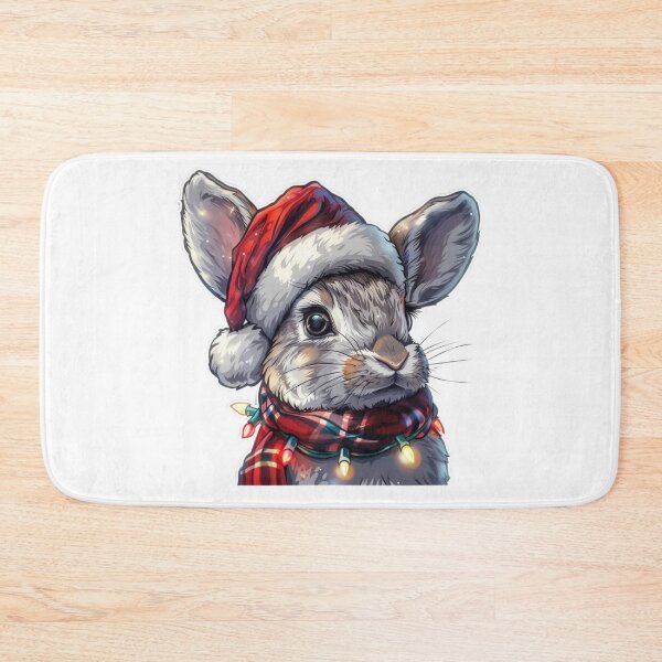 Item preview, Hyper Realistic Rabbit with Christmas Lights, Santa Hat, and Scarf designed and sold by tjnextgen99.