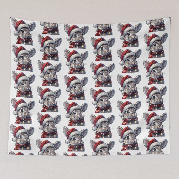 Item preview, Hyper Realistic Rabbit with Christmas Lights, Santa Hat, and Scarf designed and sold by tjnextgen99.