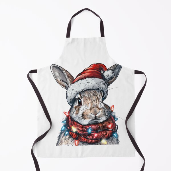 Item preview, Festive Rabbit Sticker with Christmas Lights, Santa Hat, and Scarf designed and sold by tjnextgen99.