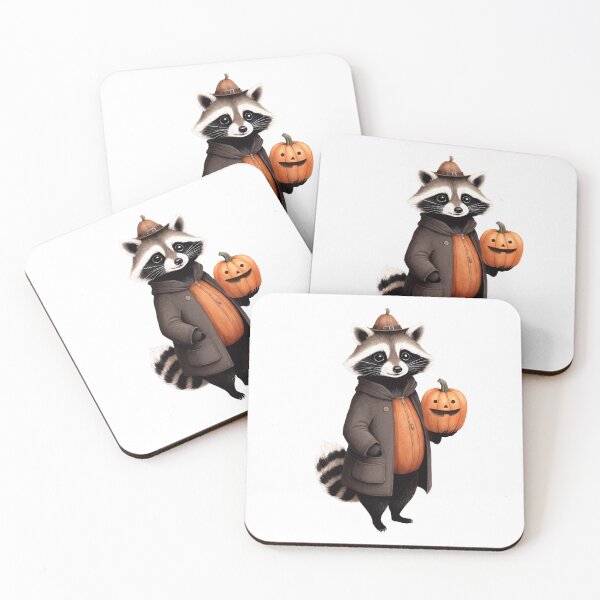 Item preview, Stylish Watercolor Raccoon Character With Pumpkin designed and sold by Victoria Riabov.
