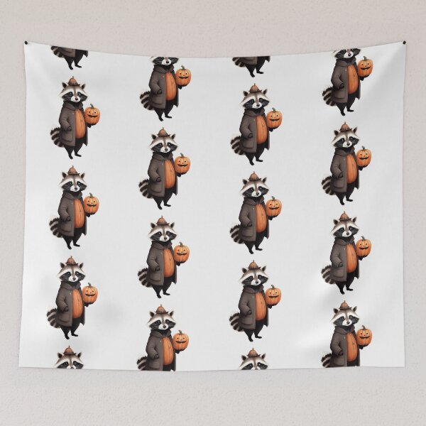 Item preview, Stylish Watercolor Raccoon Character With Pumpkin designed and sold by Victoria Riabov.