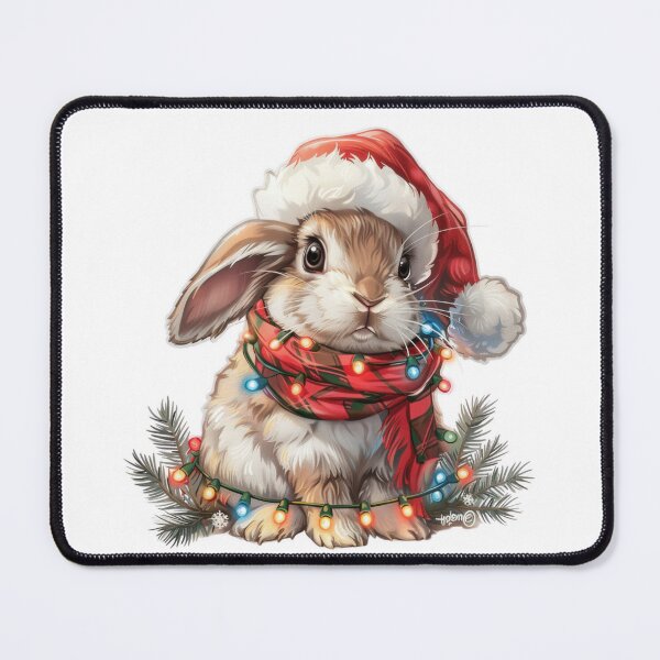 Item preview, High Detail Christmas Rabbit with Lights, Santa Hat, and Scarf designed and sold by tjnextgen99.