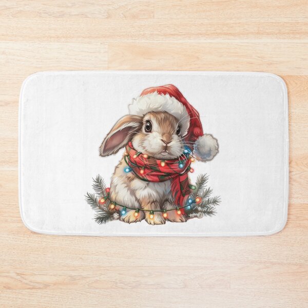 Item preview, High Detail Christmas Rabbit with Lights, Santa Hat, and Scarf designed and sold by tjnextgen99.