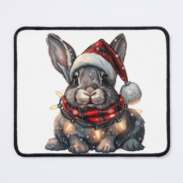 Item preview, Hyper Realistic Christmas Rabbit Sticker with Lights and Santa Hat designed and sold by tjnextgen99.