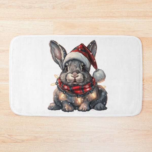 Item preview, Hyper Realistic Christmas Rabbit Sticker with Lights and Santa Hat designed and sold by tjnextgen99.