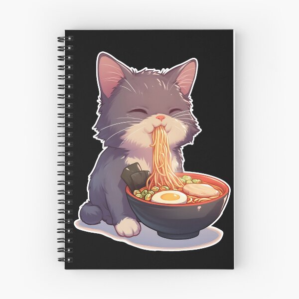 Item preview,  Cat eats ramen v.1 designed and sold by FamousArtDesign.