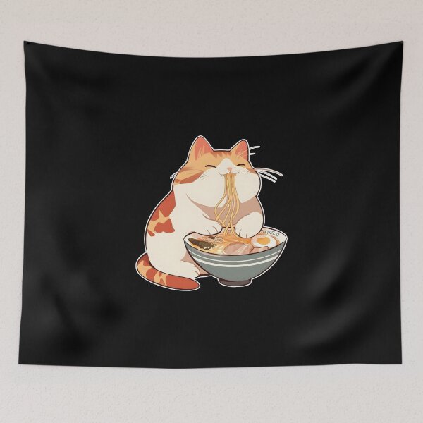 Item preview,  Cat eats ramen v.2 designed and sold by FamousArtDesign.