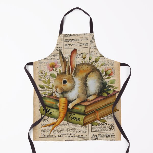 Item preview, Bookish Bunny Bliss on Vintage Newsprint designed and sold by Shalinistudio.