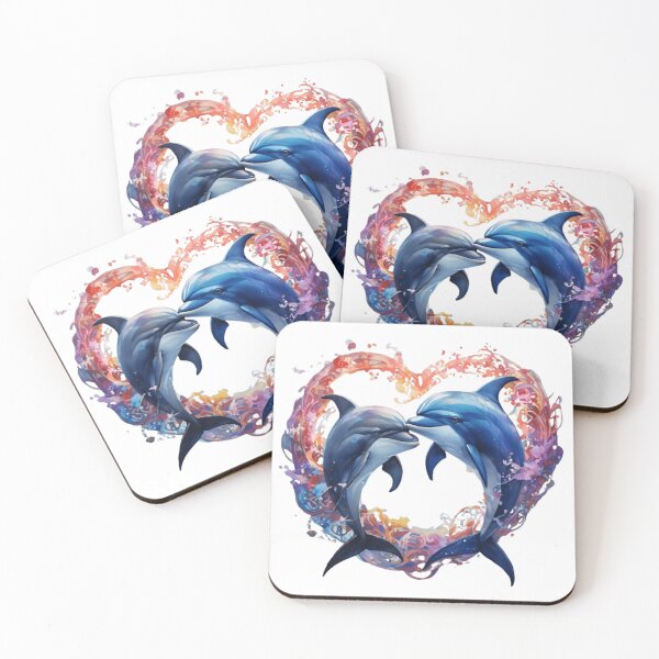 Item preview, 2034 Two adorable dolphins with a heart designed and sold by Magic3D.