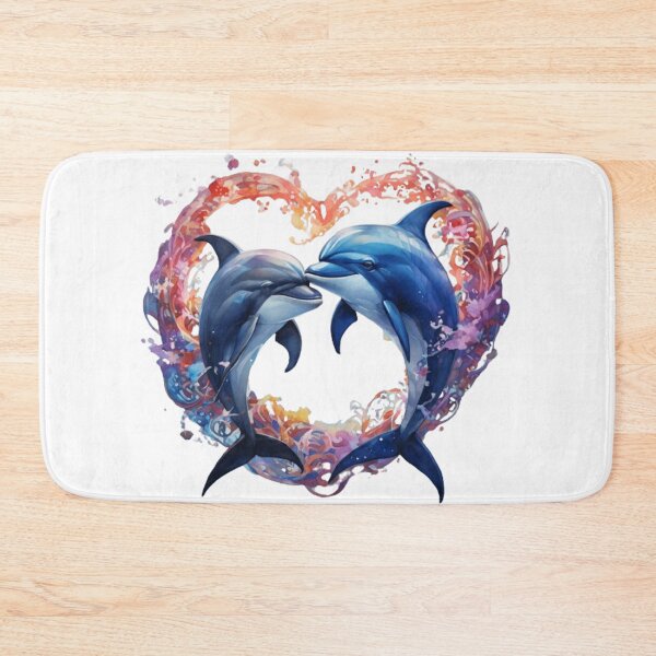 Item preview, 2034 Two adorable dolphins with a heart designed and sold by Magic3D.