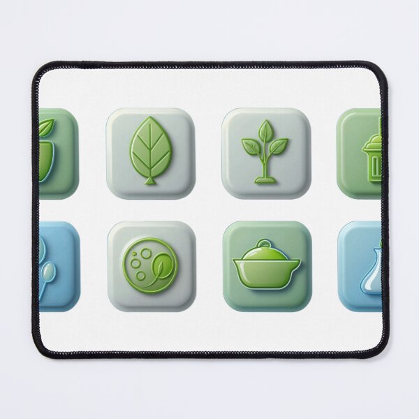 Item preview, Set, symbol design, eco green-blue food icons designed and sold by Creative88Art.