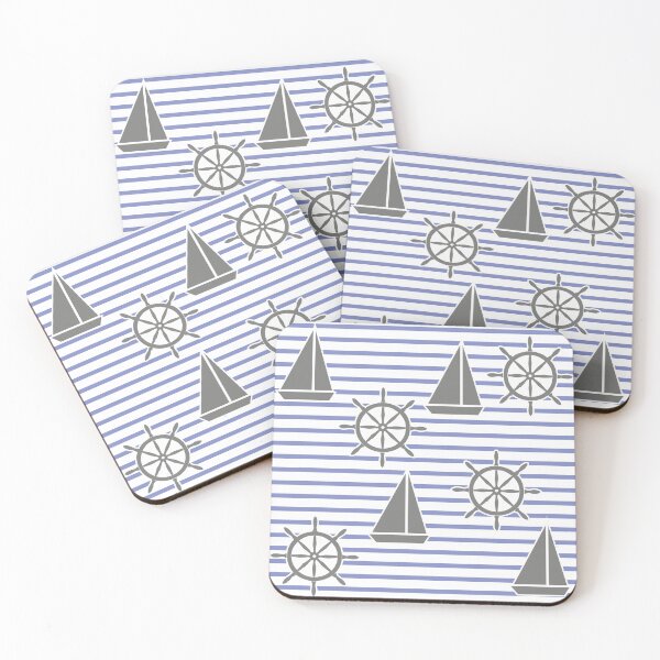 Item preview, Yacht on the waves - sea symbols /blue designed and sold by My-fake-places.