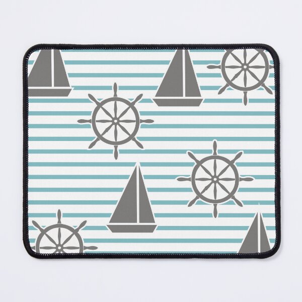 Item preview, Yacht on the waves - sea symbols / turquoise designed and sold by My-fake-places.