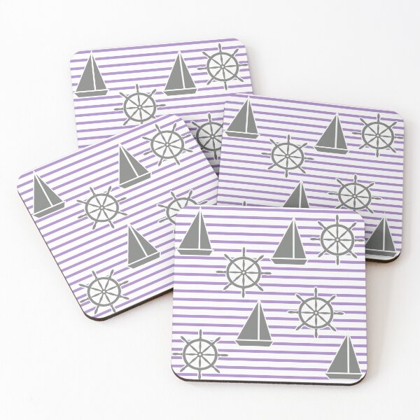 Item preview, Yacht on the waves - sea symbols /purple designed and sold by My-fake-places.