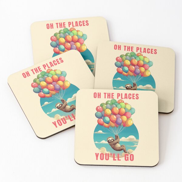 Item preview, Balloon Sloth travel quotes Cute illustration animal lovers designed and sold by La Loca.