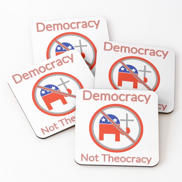 Item preview, Democracy not theocracy anti GOP design  designed and sold by Rachel the Artist .