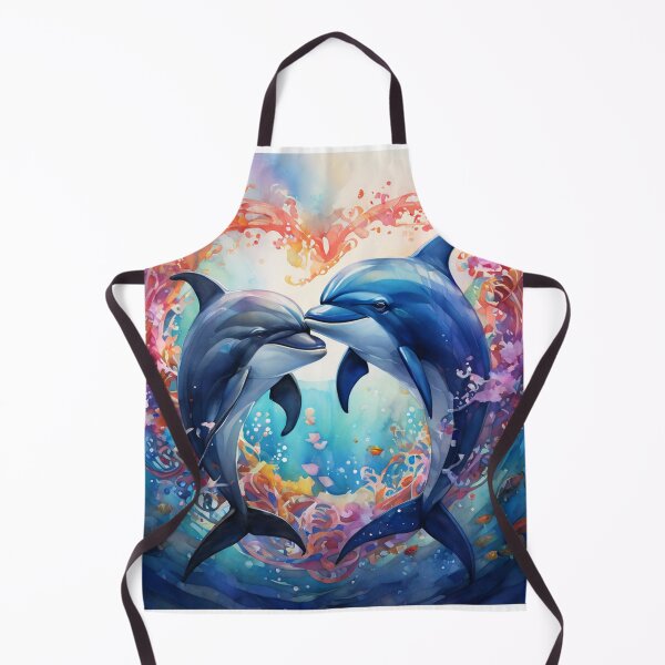 Item preview, 2033 Two adorable dolphins with a heart designed and sold by Magic3D.