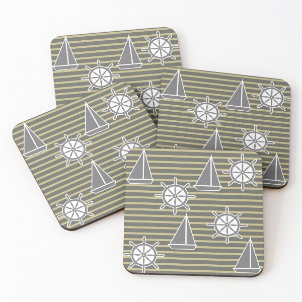 Item preview, Yacht on the waves - sea symbols / yellow designed and sold by My-fake-places.