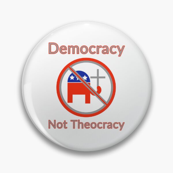 Item preview, Democracy not theocracy anti GOP design  designed and sold by Rachel the Artist .