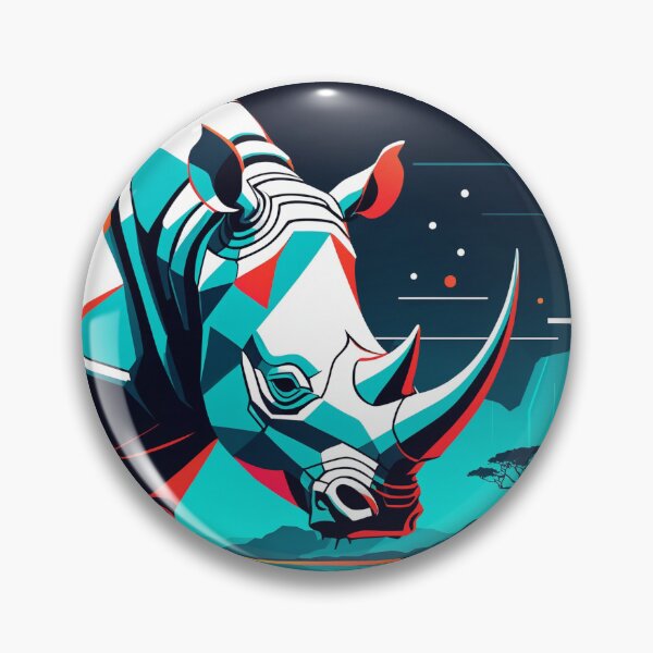 Item preview, Futuristic rhino about to take a drink from the lake designed and sold by contessaxd.