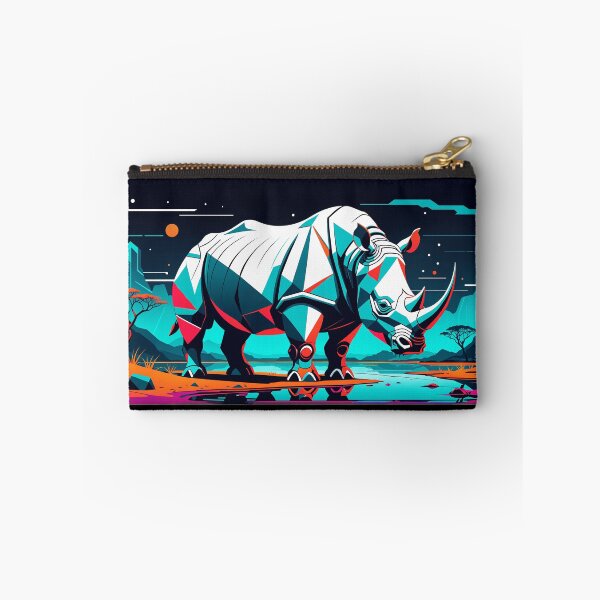 Item preview, Futuristic rhino about to take a drink from the lake designed and sold by contessaxd.