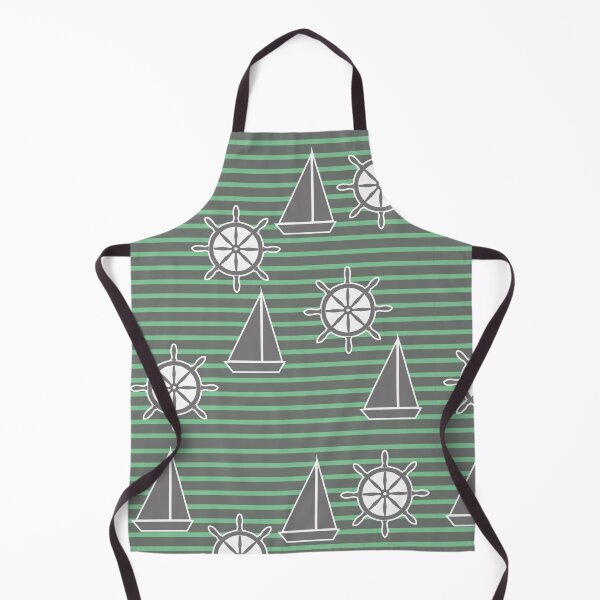 Item preview, Yacht on the waves - sea symbols / mint green designed and sold by My-fake-places.