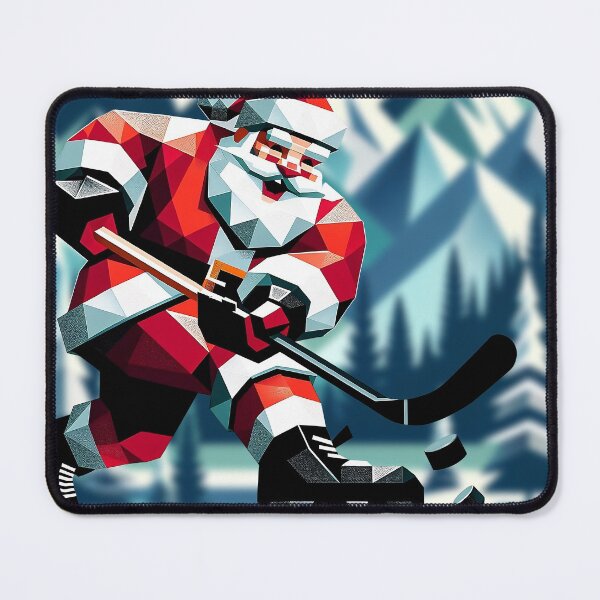 Item preview, Santa Claus Playing Hockey Geometric Shapes Style designed and sold by Sticker-Tee.