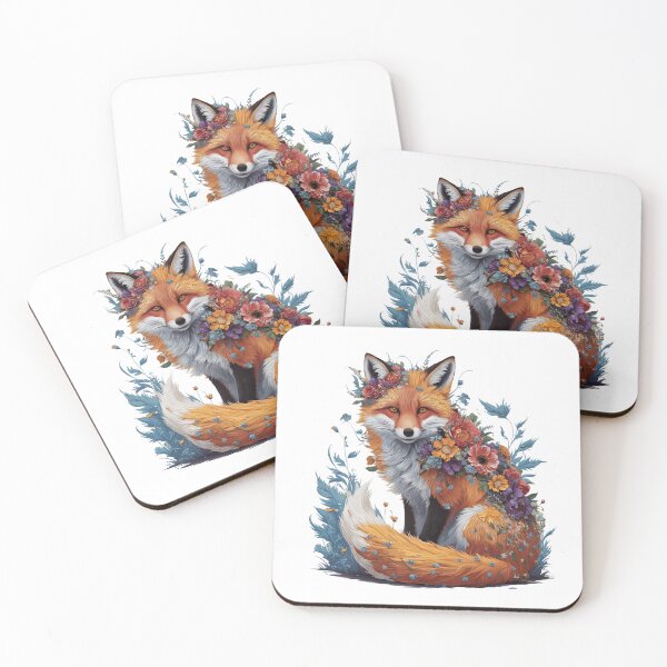 Item preview, Floral Fox Serenity: A Vibrant Nature-Inspired Illustration designed and sold by MugsAndDuds.