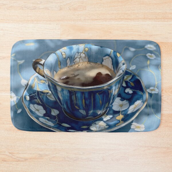 Item preview, blue tea cup designed and sold by PricklyPeanut.