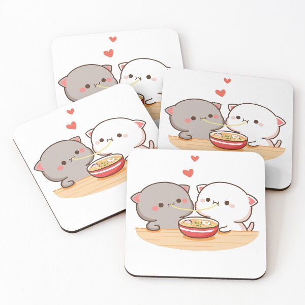 Item preview, Mochi Peach goma cat eating  designed and sold by ThePurplePrints.