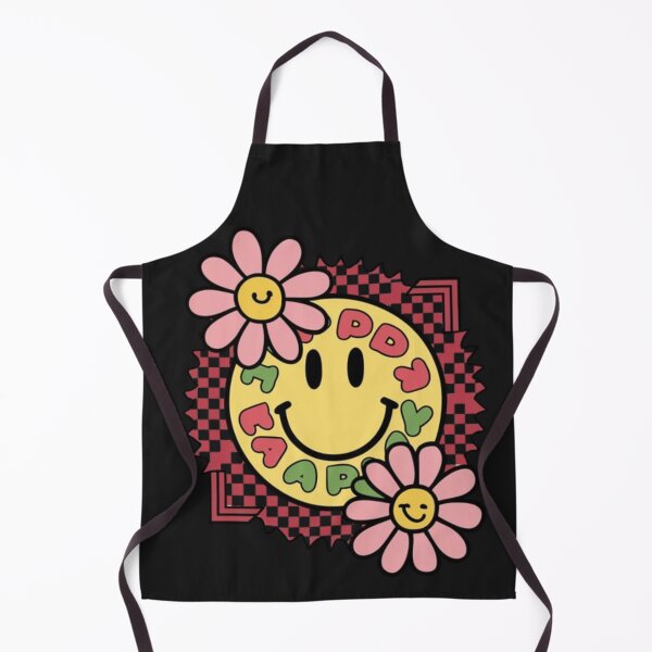Item preview, Retro Happy Smile Face Pink Daisy Flower Checkered Pattern designed and sold by SztylishDesigns.