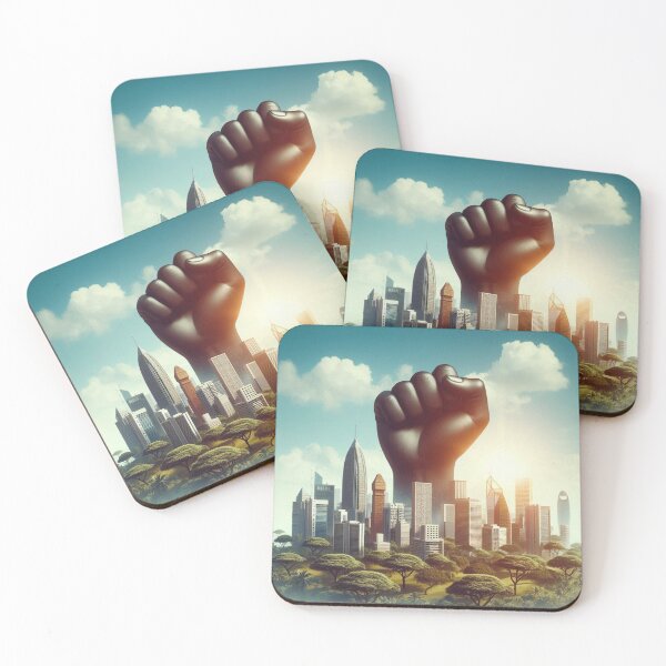 Item preview, Black Fist Solidarity African Pride for Lovers of African Culture | African Skyscrapers  designed and sold by gyrate.