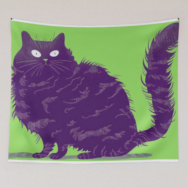 Item preview, purple cat designed and sold by PricklyPeanut.
