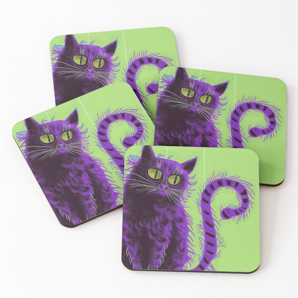 Item preview, purple cat designed and sold by PricklyPeanut.