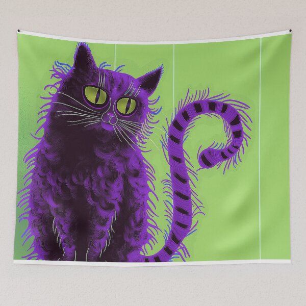 Item preview, purple cat designed and sold by PricklyPeanut.