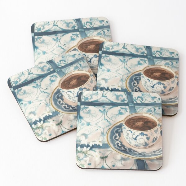 Item preview, blue tea cup designed and sold by PricklyPeanut.