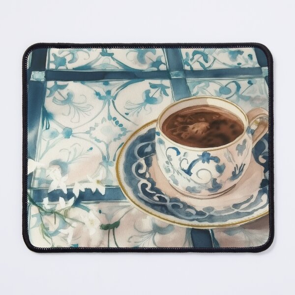 Item preview, blue tea cup designed and sold by PricklyPeanut.