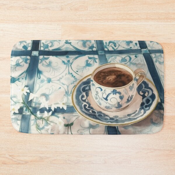 Item preview, blue tea cup designed and sold by PricklyPeanut.